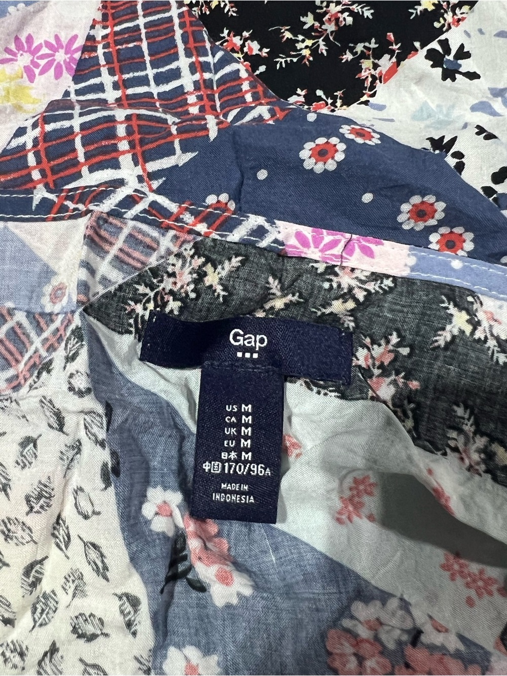 GAP Multi-Color Patchwork Spaghetti Strap Camisole - Picture 6 of 7